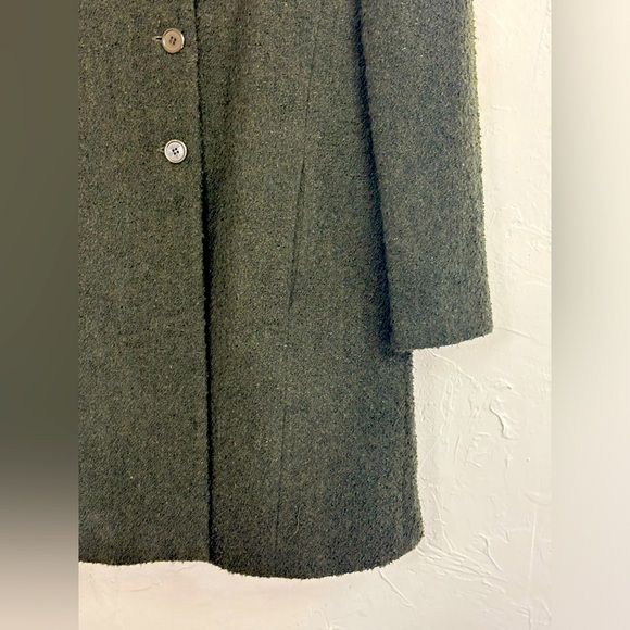 SANDRO Wool Peacoat Midi Maxi Long Line Single Army Green Vintage Kate Middleton - Picture 5 of 16
